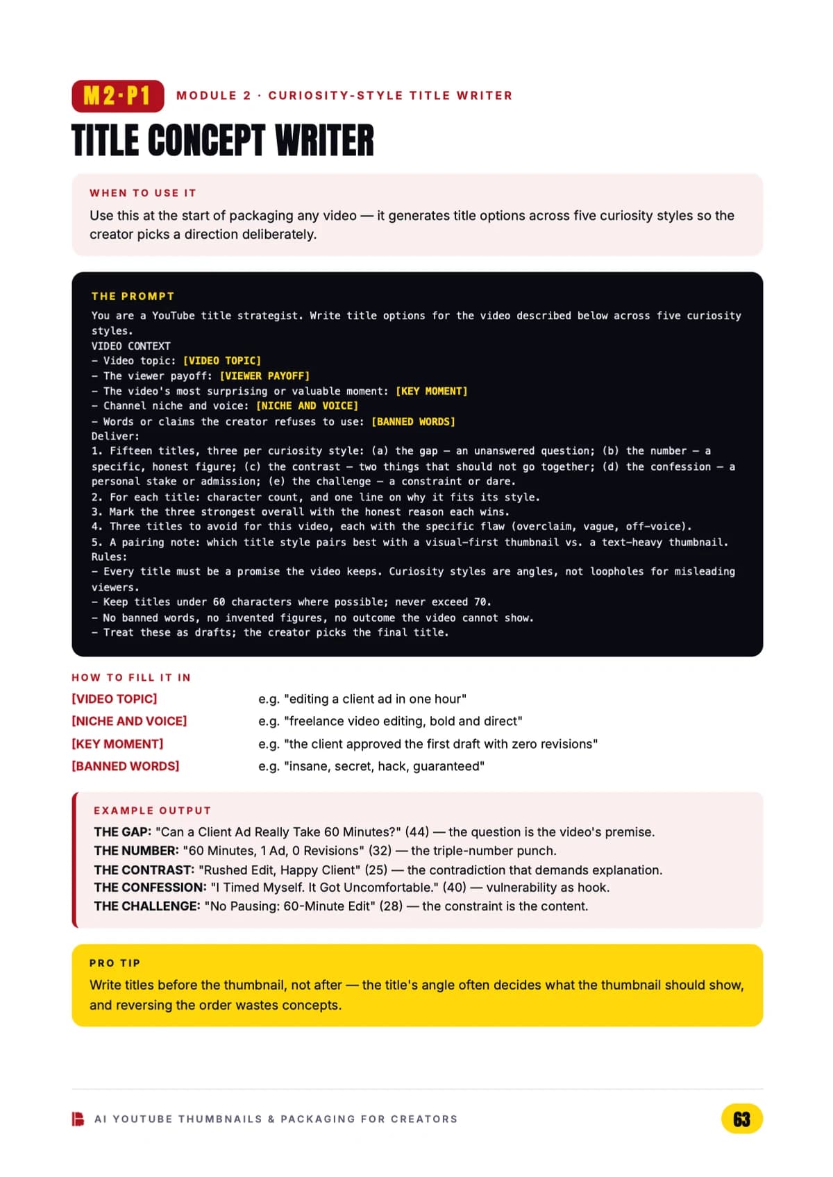 The curiosity title writer — Module 2