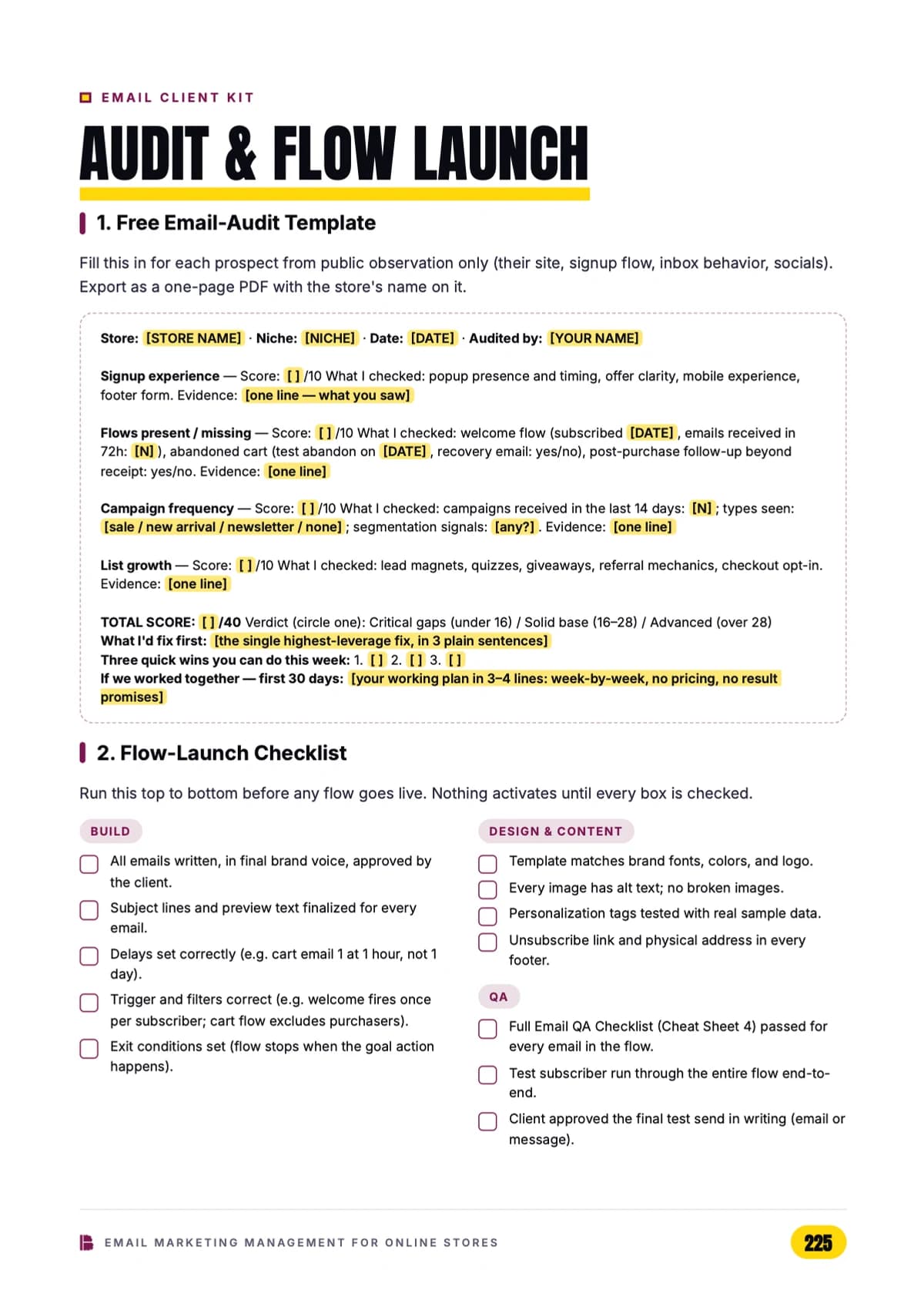 The free email-audit template & flow-launch checklist